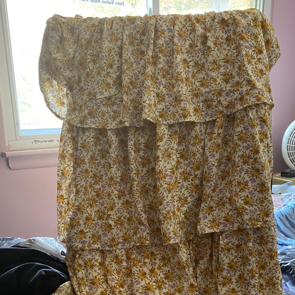 PLUS OFF THE SHOULDER RUFFLE TIE BELT MAXI DRESS